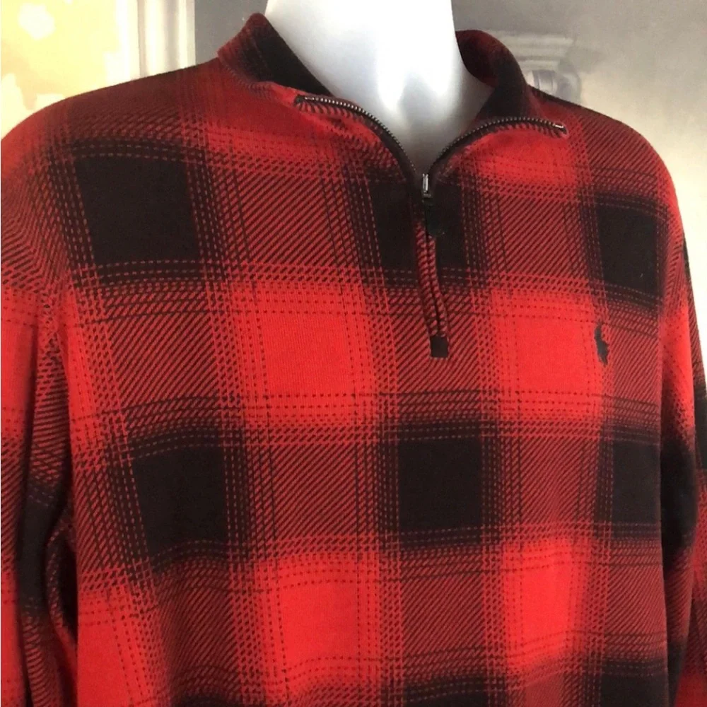✨Polo Ralph Lauren Red and Black Plaid Pullover